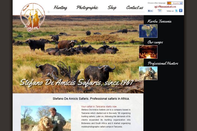 Programación y diseño web a medida para Stefano de Amicis Safaris