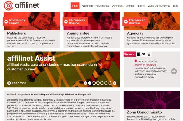 Trabajos para la plataforma Affilinet de campañas de publicidad online: adwords, banners, display, search