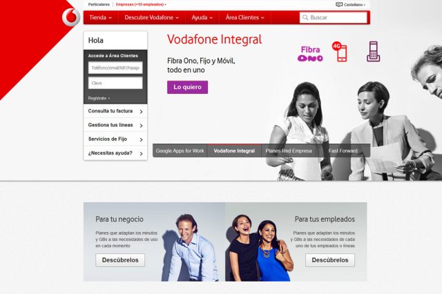 Campaña display y banners  para vodafone. Campaña google Adwords