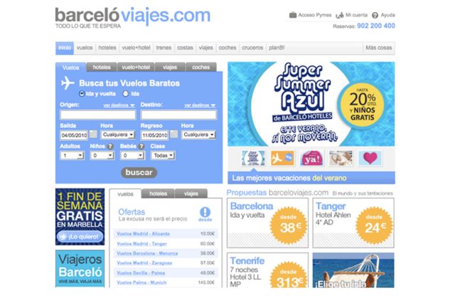 Campaña de venta de billetes de vuelos y hoteles para Barceló Viajes