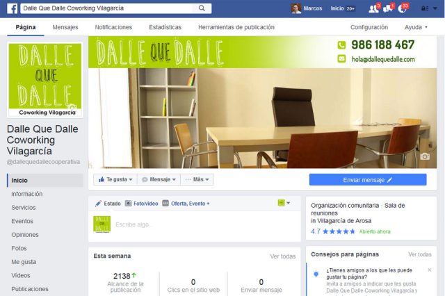 Optimización de facebook de las diferentes páginas que tenían creadas