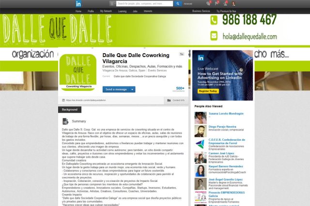 Configuración de la cuenta en Linkedin