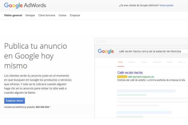 Campañas SEM de pago por Click en Google Adwords