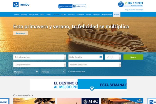 Campaña SEM de publicidad online para venta de cruceros mediante ppc