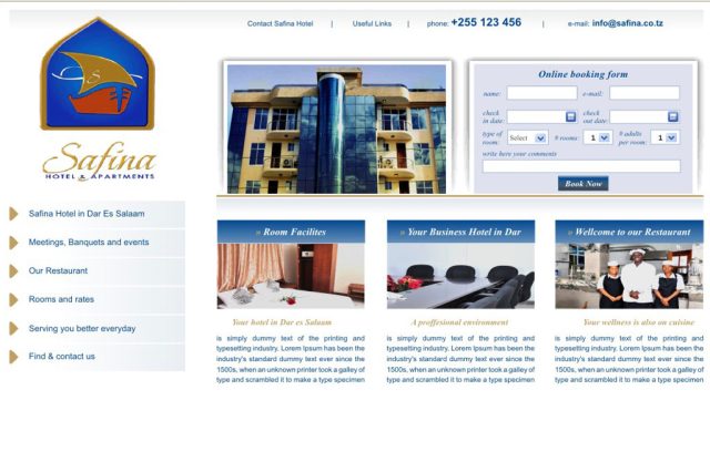 Programación y diseño web y motor de reservas para Safina