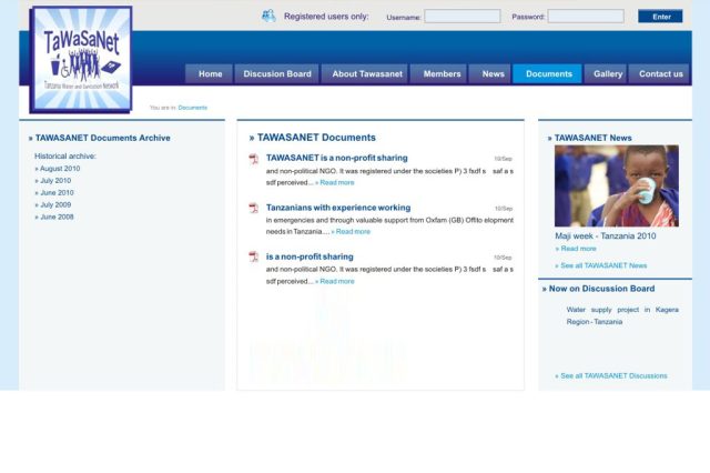 Diseño y programación web de página corporativa para Tawasanet