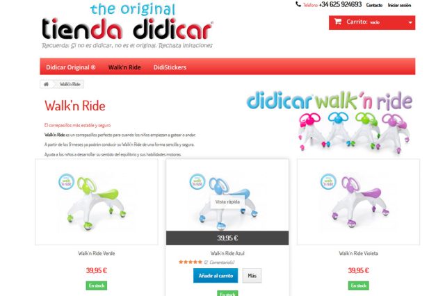 Diseño de tienda online con Prestashop para Didicar.es