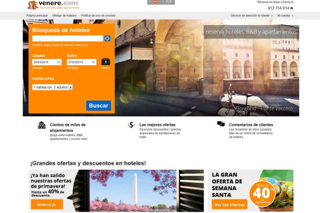 Campaña SEM de banners display para Venere